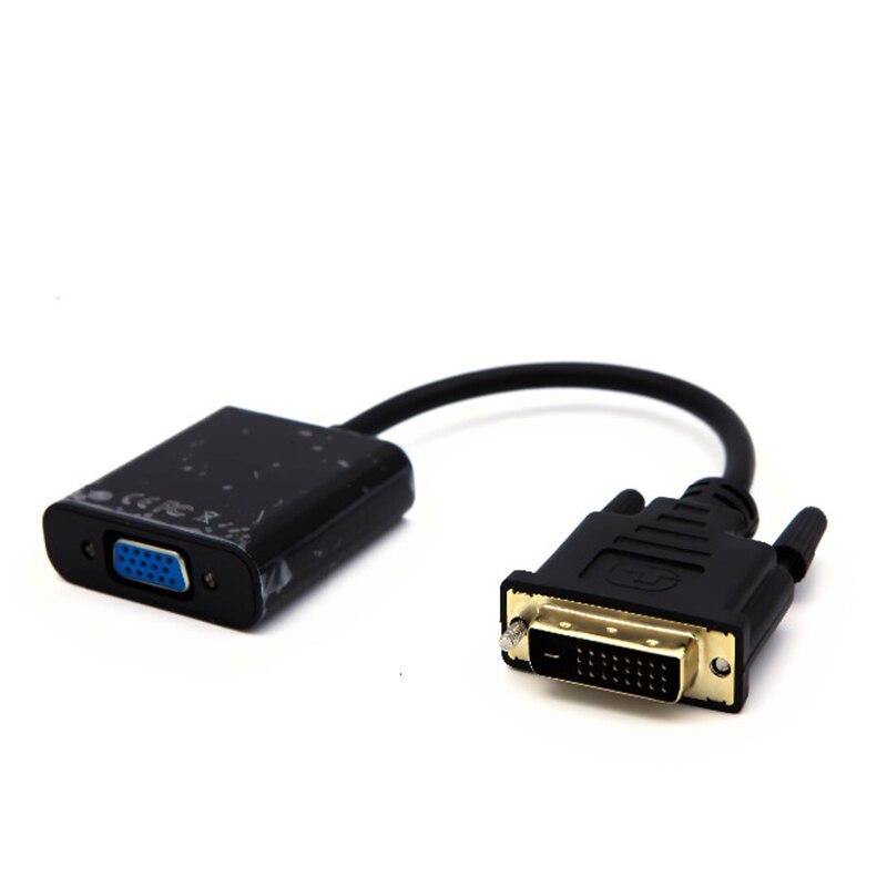 Full HD 1080P DVI-D to VGA Adapter 24+1 25Pin Male to 15Pin Female Cable Converter for PC Computer HDTV Monitor Display - Surprise store