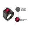 Vnox Big Stone Ring for Men Black Gold Tone Stainless Steel Chunky Male Alliance Punk Jewelry