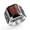 OBSEDE New Fashion 316L Stainless Steel Retro Geometric Men's Ring Austrian Crystal Male Jewelry High Quality Gift for Boyfriend