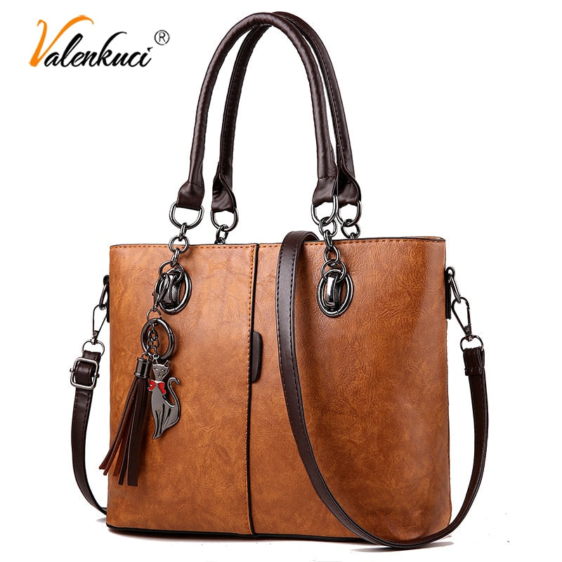 Luxury Handbags Women Bags Designer Solid Leather Tassel Crossbody Shoulder Bags For Women Messenger Ladies Hand Bag