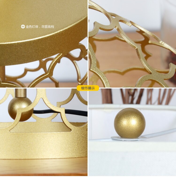 High Quality Simple Warm Golden Table Lamps Retro Creative American Style Lighting For Bedroom Foyer Hotel Decorative Lights
