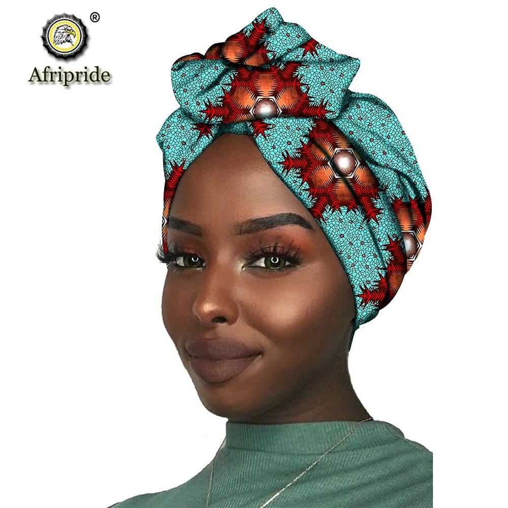 2020 African New Fashion Headwrap Women Cotton Wax Fabric Traditional Headtie Scarf Turban pure Cotton Wax AFRIPRIDE S001