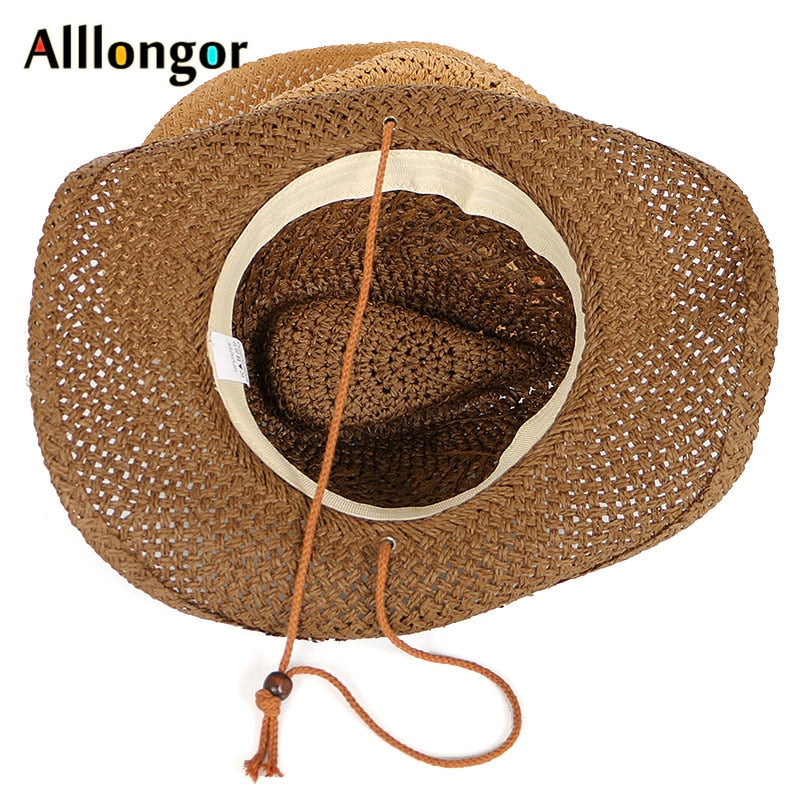 Western Cowboy Hat Men Panama Outdoor 2021 Summer Beach Cap Women Sombrero Vaquero Hombre Chapeu Wide brim Men's Straw Sun Hat