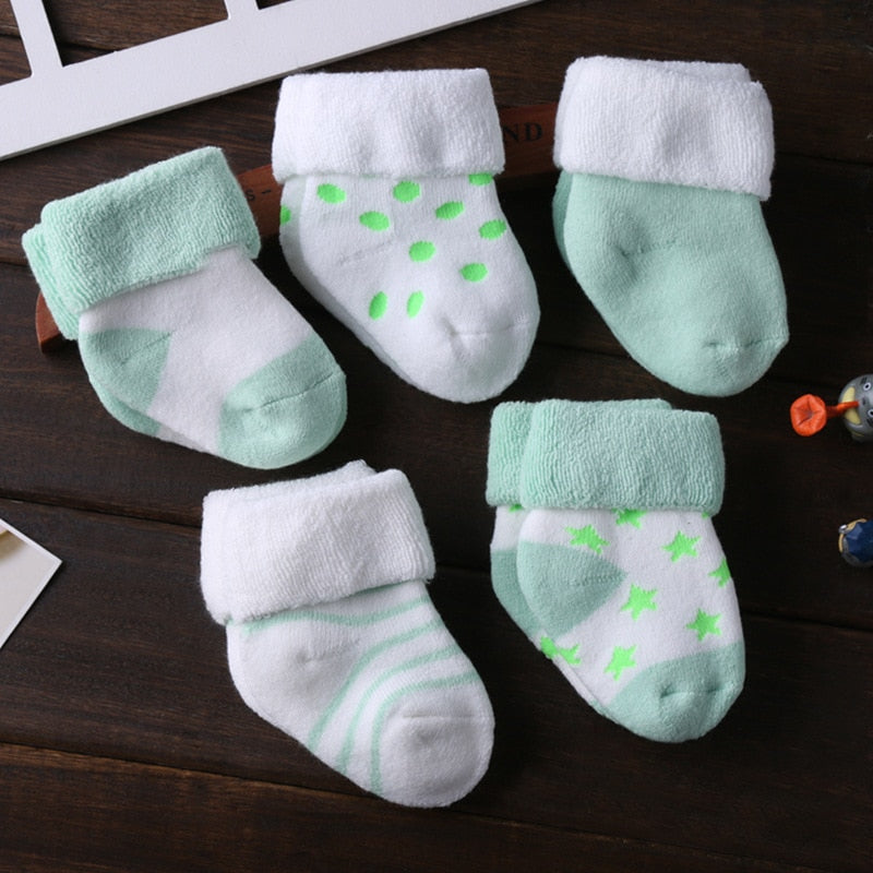 2020 Newest 5PCS/Lot 3-12M Soft Cotton Baby Girls Boys Socks Pure Baby Accessories Kids Socks