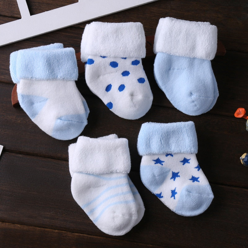 2020 Newest 5PCS/Lot 3-12M Soft Cotton Baby Girls Boys Socks Pure Baby Accessories Kids Socks