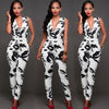 2017 Brand Summer Women Jumpsuit Romper Sexy Strap V Neck Sleeveless Floral Print Beach Elegant Bodycon Overalls - Surprise store