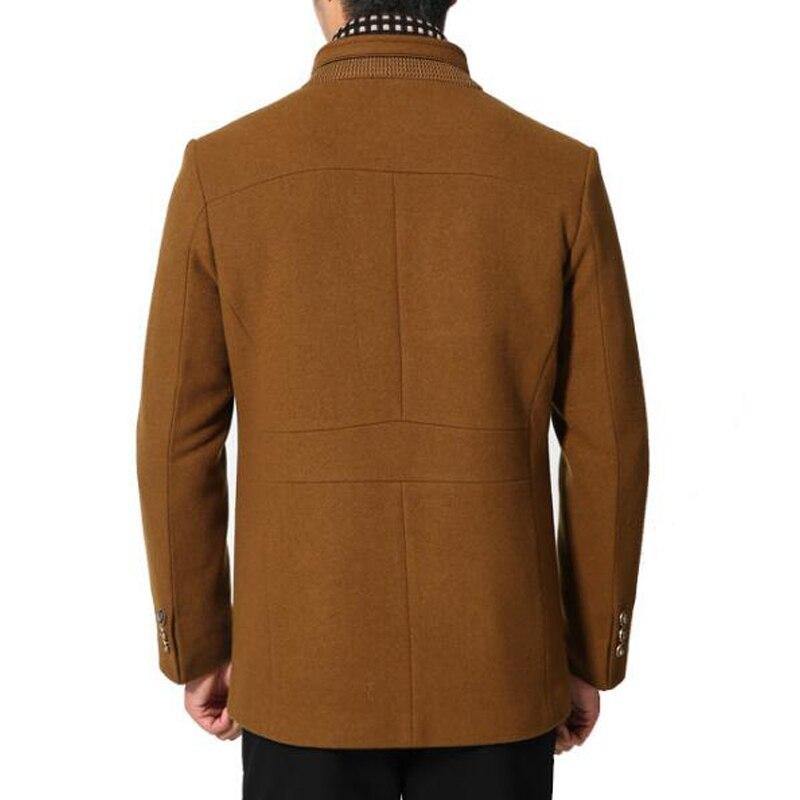 Men's Wool Coat Winter Cashmere Jacket Men Casual Windbreaker Long Slim Fit Trench Coat Thick Woolen With Detachable Scarf Coats - Surprise store