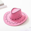 Parent-Child Summer Travel Sunscreen Suede Leather Western Cowboy Hat Men Women Kids Big Wide Brim Sun Jazz Cosplay Cap W2