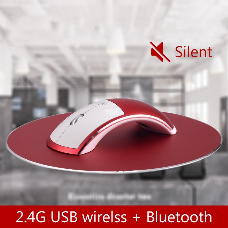 2.4G USB Wireless+Bluetooth Mouse Rechargeable Silent Gaming Mouse For Macbook Lenovo HP Dell - Surprise store