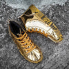 2019 Plus Size 46 Women/Men Fashion Graffiti Sneakers Shoes Bling Lovers Gold Silver Platform Flats Lady Casual krasovki Shoes - Surprise store
