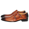 Handmade Office Business Wedding Suit Dress Loafers Brown Luxury double buckle Formal Genuine Leather Men Shoes
