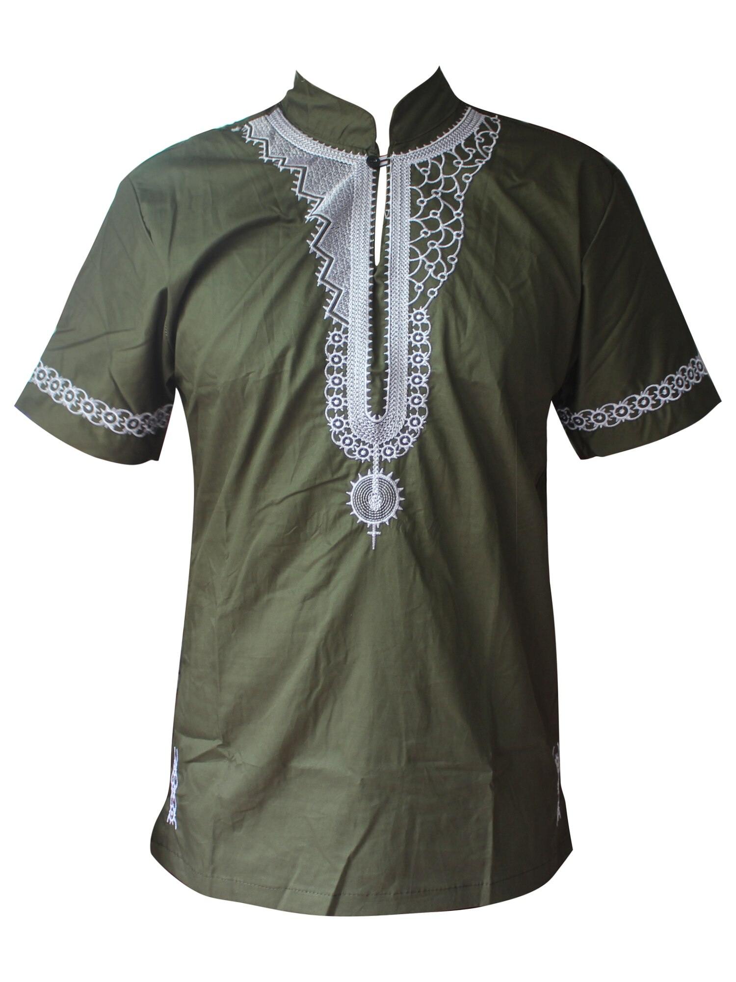 Dashikiage African Man Casual Top Kwanzaa Embroidery Dashiki Summer Men's t-shirt - Surprise store