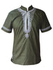 Dashikiage African Man Casual Top Kwanzaa Embroidery Dashiki Summer Men's t-shirt - Surprise store