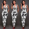 2017 Brand Summer Women Jumpsuit Romper Sexy Strap V Neck Sleeveless Floral Print Beach Elegant Bodycon Overalls - Surprise store