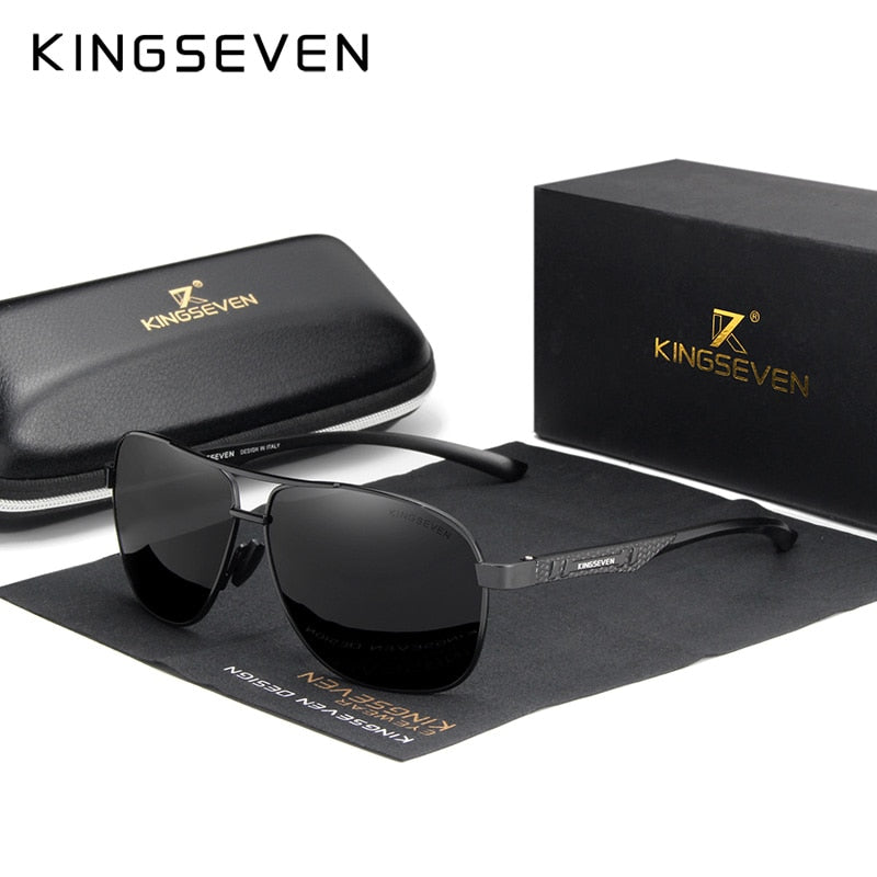 KINGSEVEN 2021 Brand Men Aluminum Sunglasses Polarized UV400 Mirror Male Sun Glasses Women For Men Oculos de sol