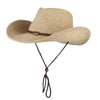 GEMVIE Western Cowboy Sun Hat Wind Lanyard For Men Women Wide Brim Straw Hat Beach Cap Panama Fishing Fisherman Cap Summer Hats