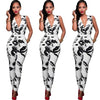 2017 Brand Summer Women Jumpsuit Romper Sexy Strap V Neck Sleeveless Floral Print Beach Elegant Bodycon Overalls - Surprise store