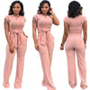 Women's 2 Piece Short Sleeve Top Sexy Slim Casual Set - Surprise store