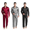 Tony&Candice Men's Stain Silk Pajama Set Men Pajamas Silk Sleepwear Men Sexy Modern Style Soft Cozy Satin Nightgown Men Summer