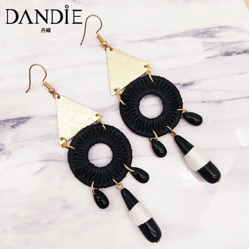 Dandie Stylish braided coil earrings, geometric metal, pop, punk, rock feminine accessories - Surprise store