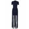 New Celebrity Party Summer Bandage Long Dress Women Short Sleeve V-Neck Elegant Sexy Night Out Tassel Maxi Dress Women Vestidos - Surprise store