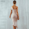 Adyce 2020 New Summer Women Bandage Dress Vestidos One Shoulder Sleeveless Ruffles Nightclub Dress Celebrity Evening Party Dress - Surprise store