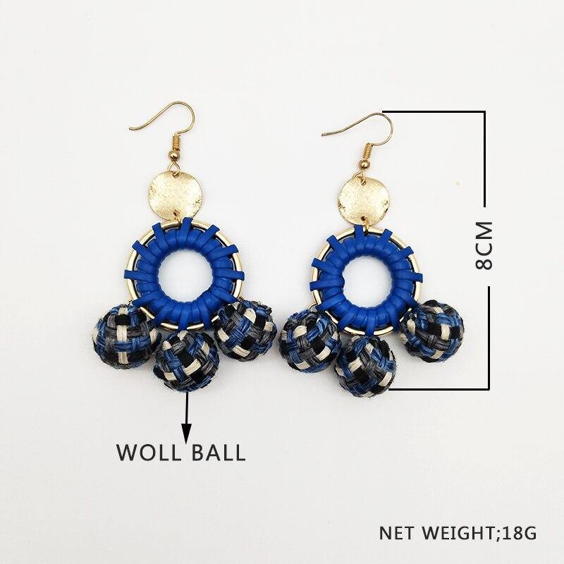 Dandie Fashionable knitting with metallic earrings, personality, trend, female fashion accessories - Surprise store