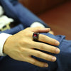 Vnox Big Stone Ring for Men Black Gold Tone Stainless Steel Chunky Male Alliance Punk Jewelry