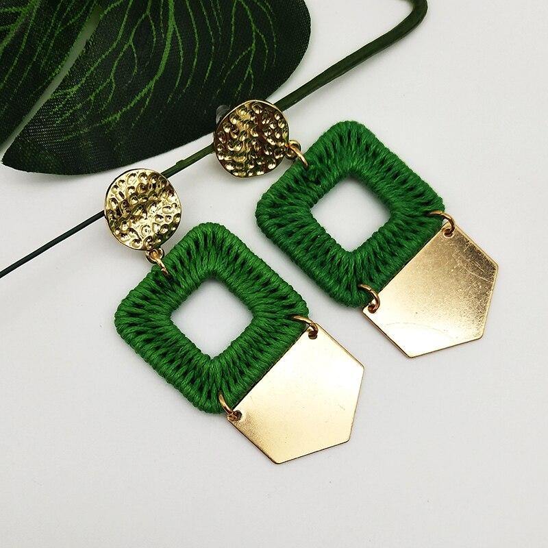 Dandie Fashionable knitting with metallic earrings, personality, trend, female fashion accessories - Surprise store