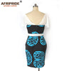 African wax summer bodycon dresses for women AFRIPRIDE tailor made adjustable sleeves knee length women party dress A1925006 - Surprise store