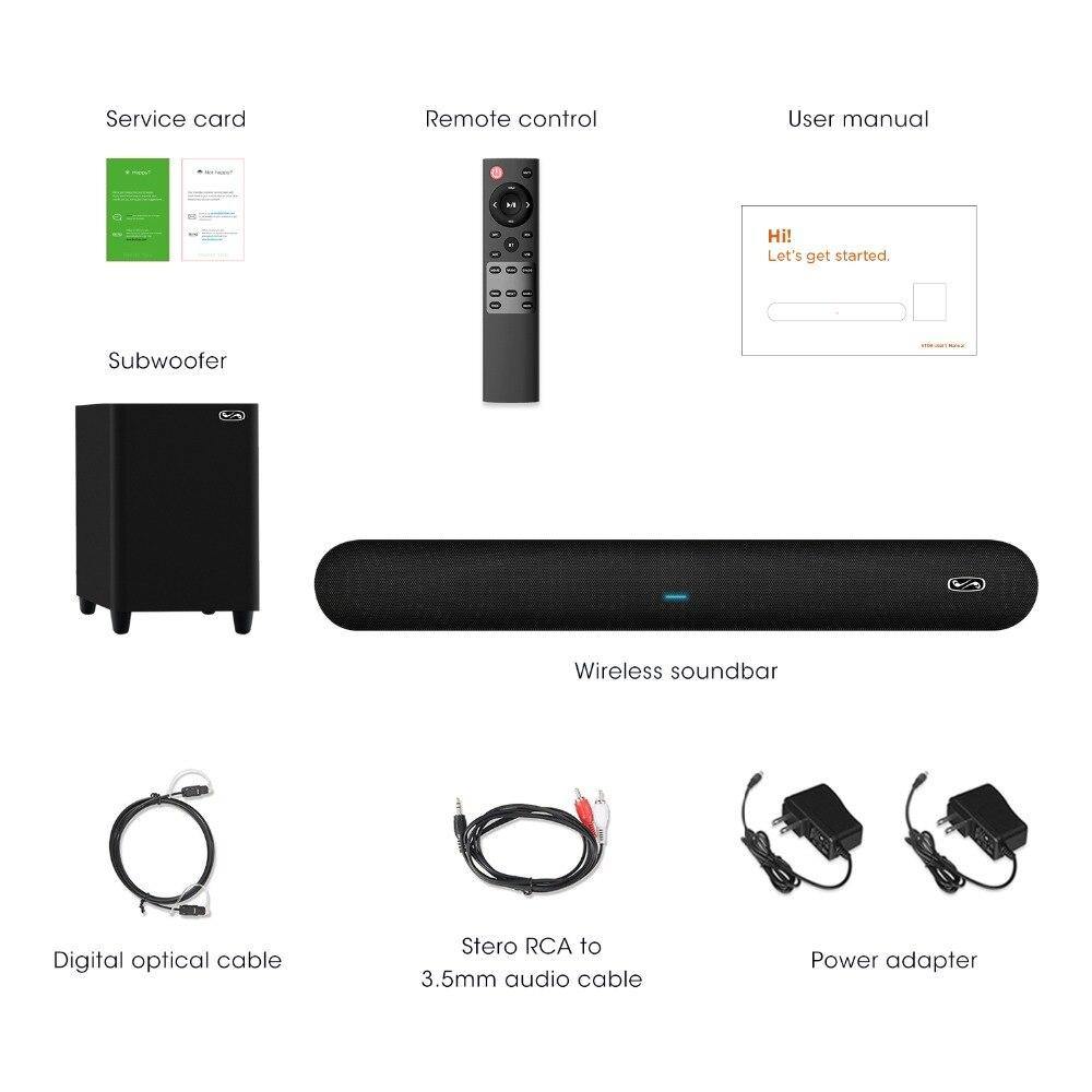 100W TV SoundBar Wireless Bluetooth Speaker Home Theater System Sound Bar 3D Surround >80 dB Remote Control With Wall Mount - Surprise store