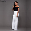 Hot Women Casual Harem Long Pants High Waist Elastic High Waist Cropped Length Ol Trousers Solid Black White Wine Red - Surprise store
