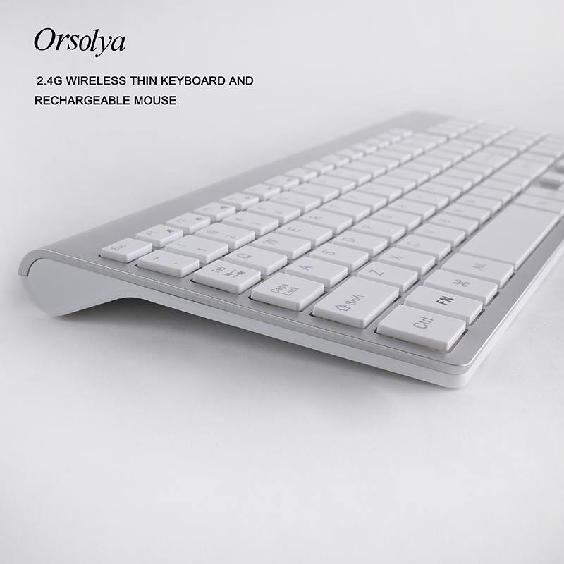 2.4G Wireless Thin Keyboard and Rechargeable Mouse Combo English/Russian letters Keyboard set Silent key For Computer laptop PC - Surprise store