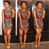 2019 Hot Traditional Print Dashiki African Dresses Elegant Women Retro Red Sexy Short Summer Dress Robe Africaine Bazin Riche