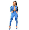 Women Jeans 2020 New High Waist Ripped Destroyed Pants Demin Patchwork Bodycon Tassels Bodycon Slim Pencil Jeans Club