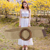 Round Wooden Buckle Dress Belt For Women Casual Female Braided Wide Strap Female Designer Woven Girls Elastic PP Straw Belts 111