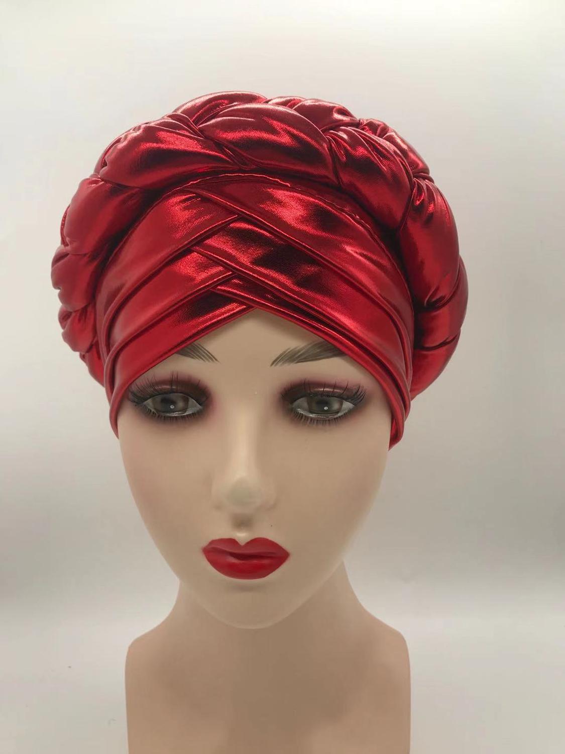 2020 female turban caps cross ready to wear headscarf bonnet arab head wraps african Women braid turbans auto gele headties