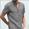 2021KB Summer New Men's Short-Sleeved T-shirt Cotton and Linen Led Casual Men's T-shirt Shirt Male Breathable S-3XL