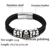 Pop Bohemian Style 316 Stainless Steel Men's Bracelet Ghost Head Accessories Woven Wine Leather Woman Bracelet 7 Day Delivery