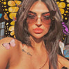 Unique Rimless Overiszed Butterfly Cat Eye Sunglasses For Women New Fashion Brand Gradient Sun Glasses Big Frame Female Shades