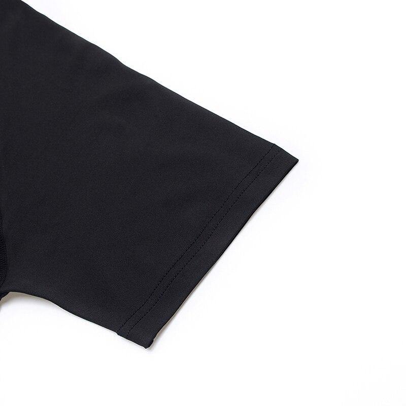 Compression T-shirt Men Running Tights Lycra Tee Shirt Male Bodybuilding Top Black Tees Men's Clothing Short Sleeve T-shirt - Surprise store