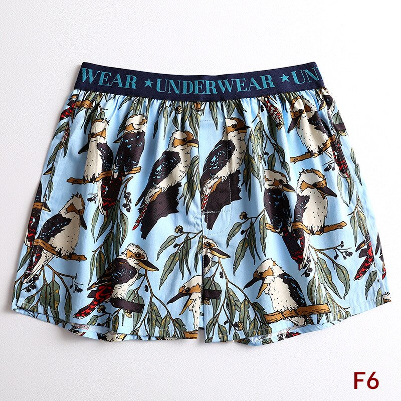 1pcs Homewear Boxer Briefs Men Plus Size Cotton Underwear Male Cartoon Print Loose Sleepwear Shorts Panties Underpant Cuecas