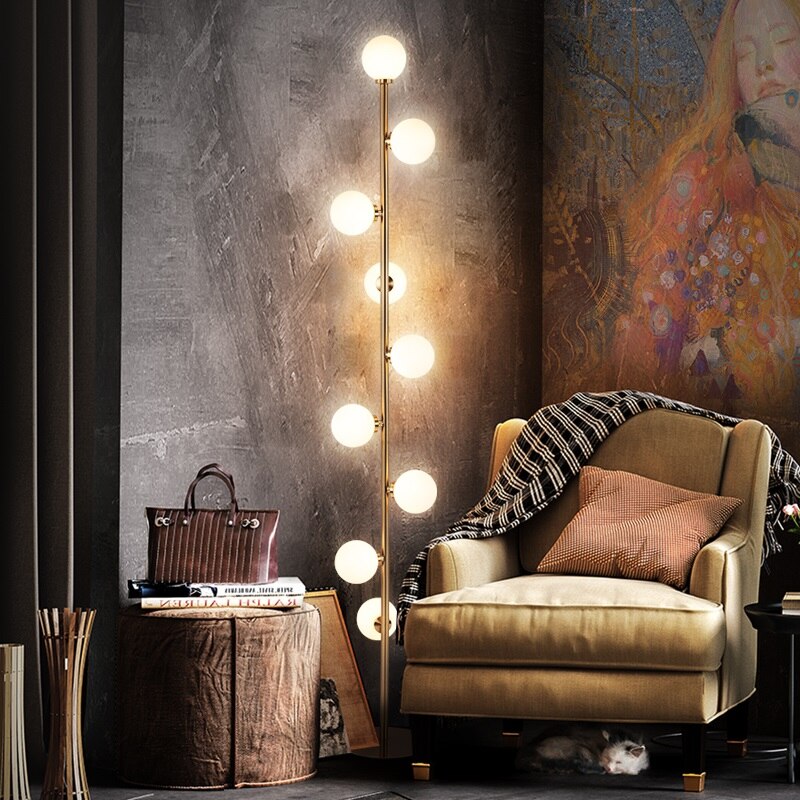LED living room standing lamp bedside lights home deco lighting Glass ball fixtures Nordic Modern bedroom floor lamps 90v-260v