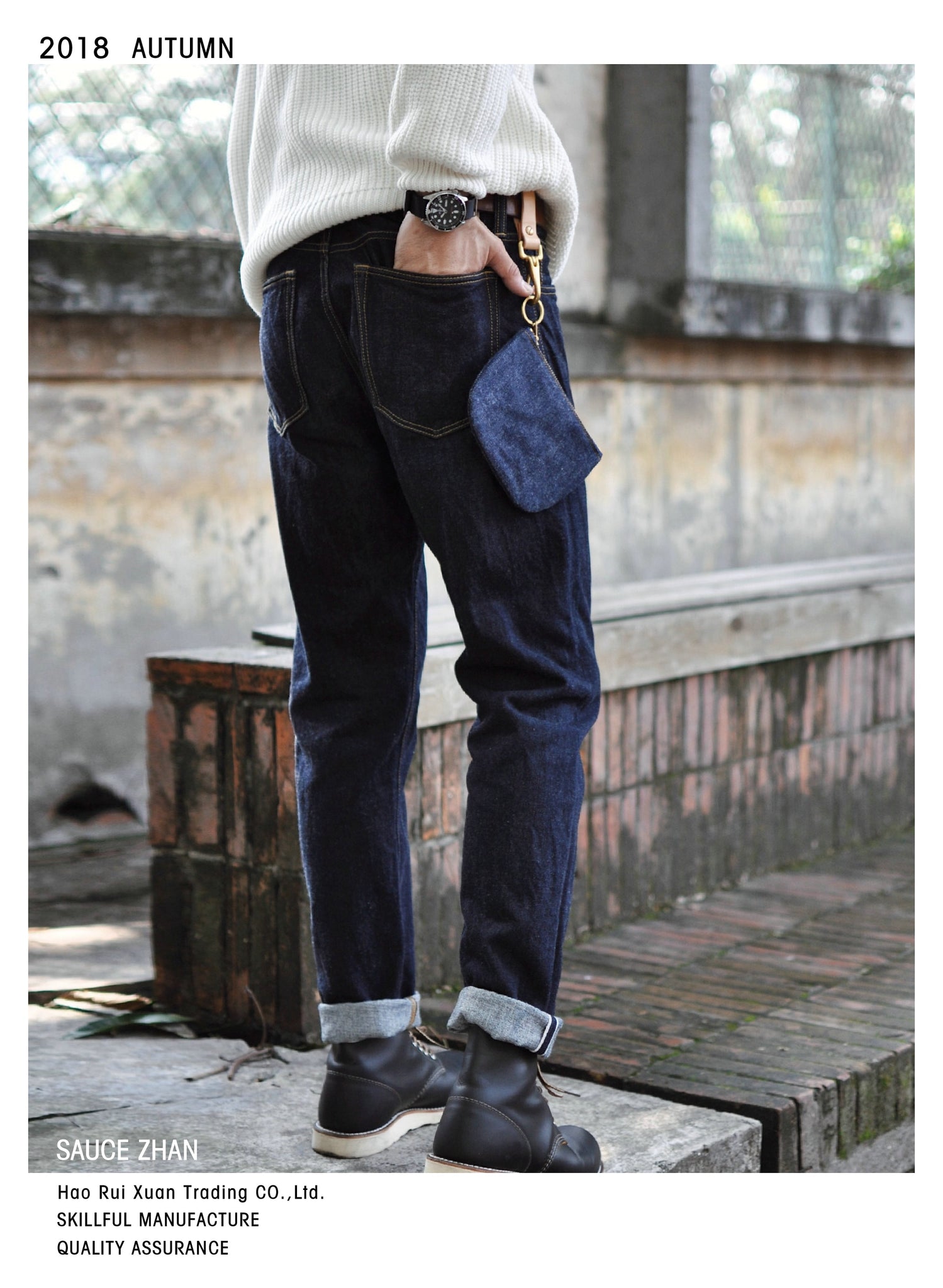 SauceZhan 315XX Slightly Tapered Selvedge Jeans Raw Denim Jeans Unwashed BLUE Jeans 14.5 Oz Motorcycle Jeans Jeans Men