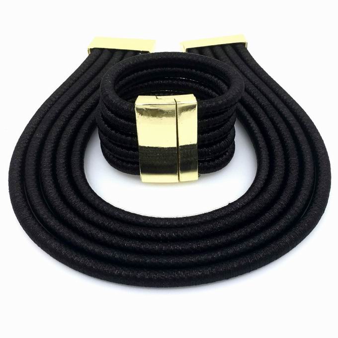 Liffly African Jewelry Set Fashion Choker Necklace Sets for Women Bohemia Bracelet Statement Jewelry Magnetism Button