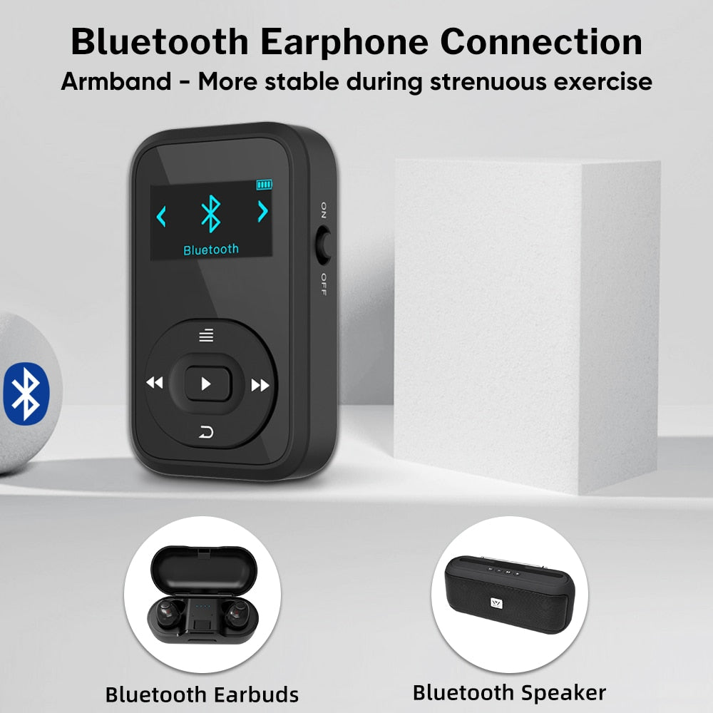 Deelife Running MP3 Play Bluetooth with Sport Clip Armband Radio 8GB HiFi Music MP 3 Players Mini for Sports