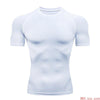 Compression T-shirt Men Running Tights Lycra Tee Shirt Male Bodybuilding Top Black Tees Men's Clothing Short Sleeve T-shirt - Surprise store