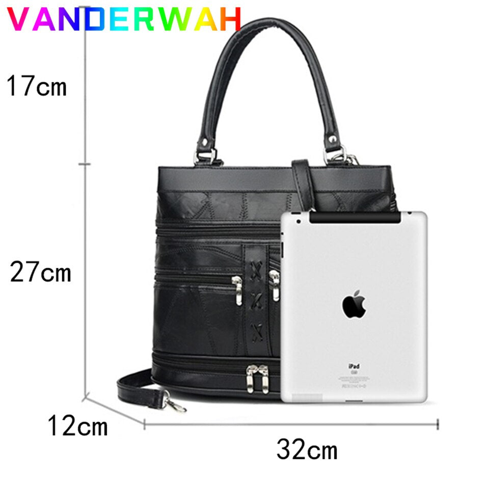 Luxury Sheepskin Bags for Women 2021 Fashion Patchwork Handbags Ladies Genuine Leather Shoulder Crossbody Bag High Quality Sac