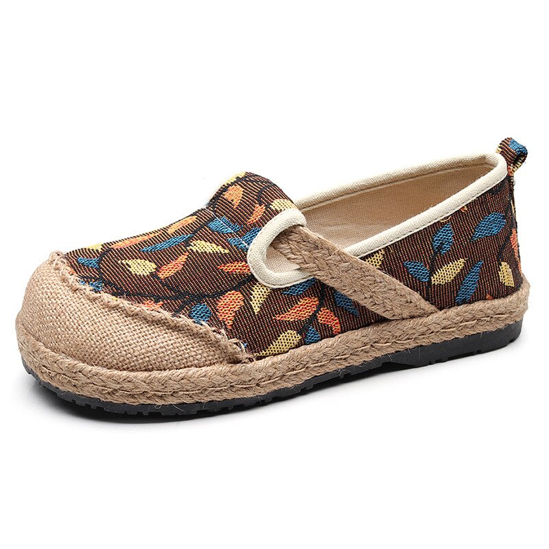 2021 New Spring/autumn Retro Handmade Cotton Hemp Casual Round Toe Linen Cotton Shoes Womens Flat Shoes Fisherman
