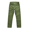 Saucezhan Men Jeans Vulcanization Olive Green 107 Selvedge Denim Jeans Men washed Slim Fit 14 Oz Zipper Fly
